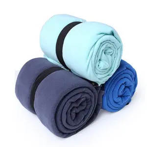 Portable Polar Fleece Travel Blanket Warm Airplane Blanket