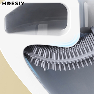 Ensemble de <span class=keywords><strong>brosse</strong></span> de <span class=keywords><strong>toilette</strong></span> murale en <span class=keywords><strong>silicone</strong></span> souple à tête plate avec fentes de ventilation et base TPRT - Product Image 4
