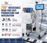 Máquina de Marcado Láser UV Industrial IPS-LUV5W F MG 355nm, Codificador Láser Volador de 12000 mm/s para Codificación de Botellas en Línea de Producción