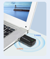 Clé USB WiFi double bande 2,4G/5,8G USB3.0 1300Mbps, récepteur sans fil pour ordinateur portable, adaptateur MTK7612U Kali Linux en stock