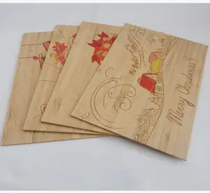 Cartão de visita elegante de madeira de bambu, ecológico, colorido, diy, cartão de visita, natal