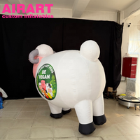 Mouton gonflable décoratif de dessin animé, costumes de mouton gonflables pour exposition