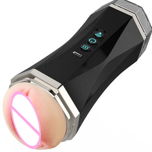 Twin-Head ABS männlicher Mastur bator Pocket Pussy Sexspielzeug mit Flugzeug-Sprach steuerung Verbessertes Vergnügen - Product Image 4