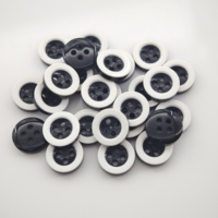 Kancing Resin Kombinasi 4 Lubang Custom Grosir, Kancing Jahit Bulat Mewah Hitam & Putih untuk Kemeja, Mantel, Pakaian, Jas