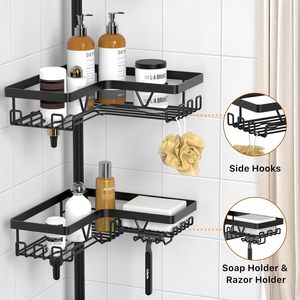 Estante de Almacenamiento para Baño, Organizador de Ducha de Metal Ajustable de 4 Niveles para Bañera, Champú - Product Image 6