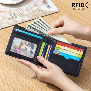 Cartera Antirrobo de Cuero Genuino Personalizada, Tarjetero Negro, Juego de Regalo Clásico en Caja para Hombres, Padres, Novios, <span class=keywords><strong>Cumpleaños</strong></span> - Product Image 4