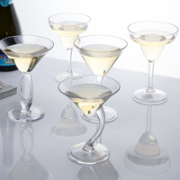 Verre à cocktail Martini incassable en acrylique, tasse à cocktail réutilisable en plastique de qualité alimentaire unique pour usage commercial, croisière, bar, fête