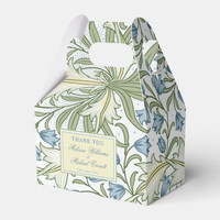 Elegantes Cajas de Regalo para Boda con Diseño de Campanilla Azul - Materiales Reciclados, Personalizables, Ecológicos, Biodegradables, con Relieve de Forma Especial