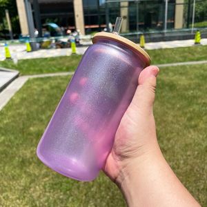Gobelets en verre de 16 oz à sublimation, effet givré, changeant de couleur, formes variées, prêts à être expédiés, pour bière - Product Image 3