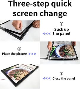 Hình chữ nhật nhôm <span class=keywords><strong>LED</strong></span> chiếu sáng Áp phích treo tường quảng cáo hộp đèn hiển thị Bảng menu backlit cho nhà hàng cửa hàng - Product Image 4