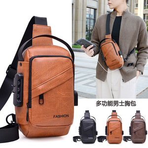 Bolso de Pecho para Hombre, Color Marrón Claro, Impermeable, Resistente al Desgaste, para Uso Diario, Primavera 2026 - Product Image 3