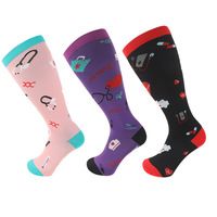 Chaussettes de compression en nylon grande taille CLASSE 2 pour les varices et l'obésité - Chaussettes de course mi-mollet unisexes