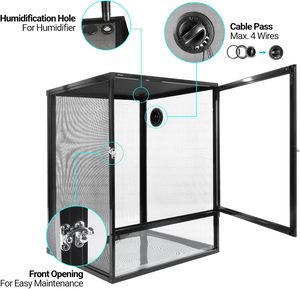Terrarium vertical pliable de luxe Reptizoo avec logo OEM, haute ventilation, en maille, pour gecko cranté - Product Image 4