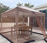 Vente directe en plein air kaki auvent tente quatre pattes conception voyage moustiquaire Camping salon tente