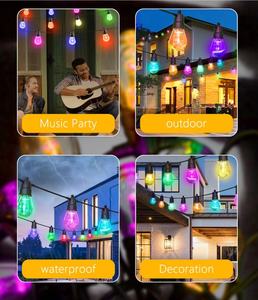 Venta al por mayor al aire libre impermeable Ip65 Festival de vacaciones decoración Control remoto S14 RGB cadena de luces 15M 20 luces - Product Image 6