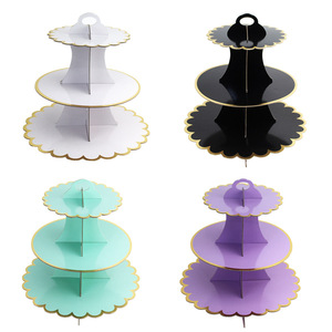Espositore per cupcake con doratura in carta a tre strati, festa di compleanno, decorazione per torta, cremagliera per dessert da sposa - Product Image 2