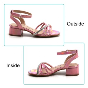 Chickita pink girls Wholesale dress heel Sandal Party Princess metallic pink Shoes - Product Image 3