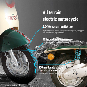 Moto électrique pour adultes puissante de 1200 W, 42 km/h, 72 volts, frein à disque double, pneus de 10 pouces - Product Image 5