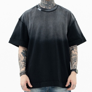 Camiseta de Manga Corta Vintage con Lavado Degradado Estilo Americano de Alta Calidad Personalizada 2024 para Hombre y Mujer - Product Image 2