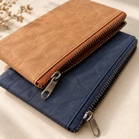 Pochette zippée en papier kraft lavable, porte-monnaie, porte-cartes, petit organisateur de voyage, portefeuille, sac de rangement pour cosmétiques