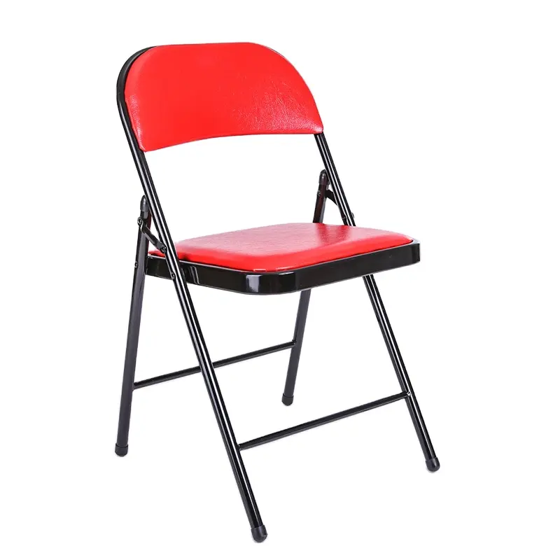 Büro Klappstuhl Leder verstärkter beweglicher Metall klappbarer Rückenlehnen Konferenz trainings stuhl Home Computer Chair