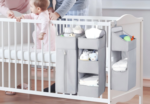 Organisateur suspendu pour lit de bébé, rangement pour couches et accessoires de puériculture pour berceau, parc pour bébé, <span class=keywords><strong>table</strong></span> <span class=keywords><strong>à</strong></span> <span class=keywords><strong>langer</strong></span> - Product Image 5