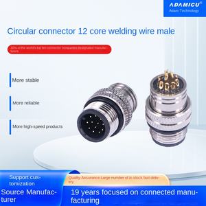 سلسلة <span class=keywords><strong>M12</strong></span> 12 12-Core المكونات الصناعية للماء الطيران الرأس الذكور IP67 النحاس مواد الاتصال موصلات - Product Image 2