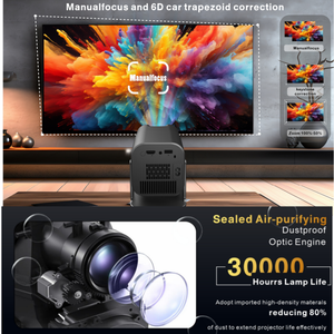 Tout nouveau HY320 PRO <span class=keywords><strong>4k</strong></span> LCD écran vidéo Portable Android 12 1080P Full hd prise en charge BT 5.0 1080p <span class=keywords><strong>projecteur</strong></span> intelligent bureau usage domestique - Product Image 5