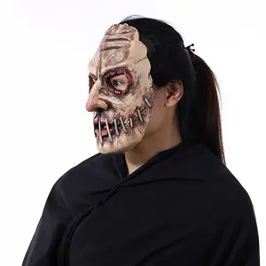 Personalisierte Halloween Terroristen-Dekoration Naht Mund Cosplay Latex weiche schreckliche scarred Mask