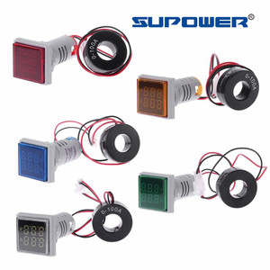 <span class=keywords><strong>Amper</strong></span>ímetro/Voltímetro Digital LED Redondo/Cuadrado de Doble Pantalla, Indicador de Voltaje, Corriente y Amperios, 50-500V - Product Image 4