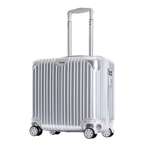 Valise de cabine argentée de 18 pouces avec roulettes pivotantes à 360 degrés, bagage antivol pour les voyages d'affaires, unisexe - Product Image 5