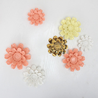 F003GE articles de décoration de maison tournesol rose en céramique, fleur murale en porcelaine, toile de fond, décoration de hall