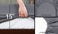 Ensemble de draps de lit 4 pièces en microfibre brossée résistante à la décoloration et au rétrécissement