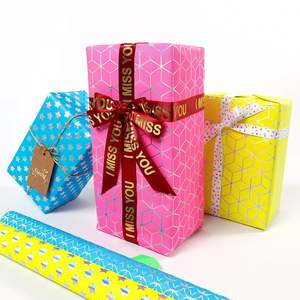 Venta al por mayor 80g cumpleaños neón Color papel Kraft tisú 43*300cm regalo de lujo embalaje personalizado rollo de papel de regalo - Product Image 1