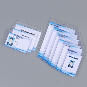 Large Transparent Waterproof Hard Work Guest Exhibitor Attendee ID Card Holder Lanyard Delegate Badge