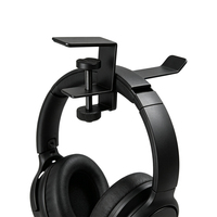 Support de casque à pince en métal avec revêtement noir personnalisé pour bureau