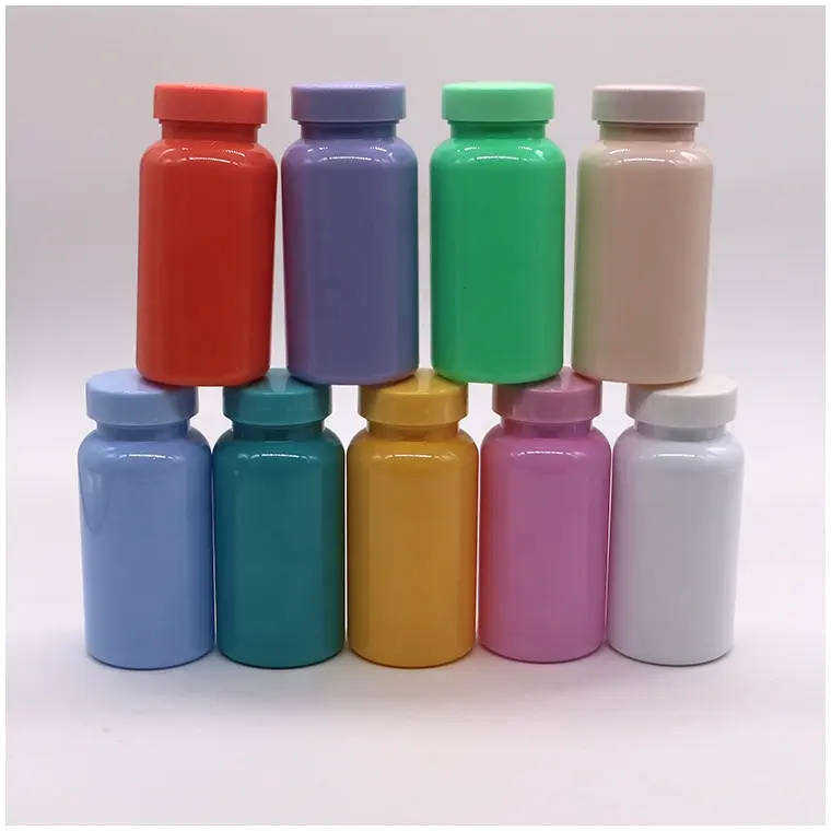 Comprimidos personalizados da garrafa do pet 150ml/5oz, cor personalizada/cápsula/pó/comprimidos da medicina com tampa de gravação
