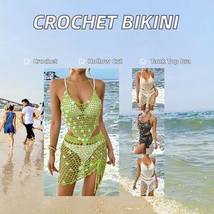 Traje de Baño de Dos Piezas para Mujer, sin Mangas, de un Solo Hombro, de Secado Rápido, en Spandex/Poliéster, para Playa - Product Image 1