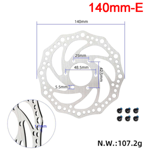 Disque de frein de 140 mm avec 6 trous de vis pour trottinette électrique Segway <span class=keywords><strong>Ninebot</strong></span> <span class=keywords><strong>GT1</strong></span>/GT2, pièces et accessoires de frein à disque super puissants - Product Image 5