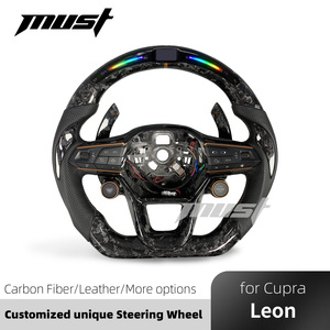Para Seat Cupra 2018-2025 Formentor Tavascan Terramar Leon <span class=keywords><strong>Arona</strong></span> Ibiza Ateca Volante de fibra de carbono real personalizado - Product Image 2