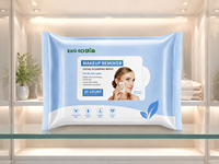 Lingettes démaquillantes biodégradables OEM pour le visage et les yeux, sans alcool, lingettes nettoyantes portables