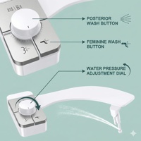 Accessoire de bidet ultra-plat pour toilettes, double buse, lavage arrière et hygiène féminine, pression réglable, non électrique, vente en gros depuis l'entrepôt américain