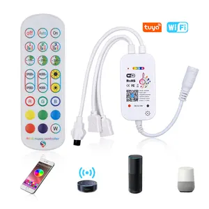 Rhythm Music Sync WiFi RGB Tuya IoT Smart Life Phone Control Android IOS APP Wireless LED Strip Light Remote Controller Dimmer