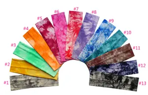 New Tie-Dye Mồ Hôi Bông Stretch Headband DIY Màu In Của Phụ Nữ Thể Thao Yoga Đàn Hồi Tóc Ban Nhạc Cho Phụ Kiện Tóc Turban