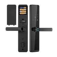 Serrure intelligente Tuya 2.4G WiFi avec code, carte, empreinte digitale, sans clé, avec poignée