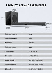 Système de haut-parleurs multimédia avancé 2.1 avec caisson de basses, système de haut-parleurs sans fil Bluetooth pour cinéma maison, barre de son pour TV - Product Image 6