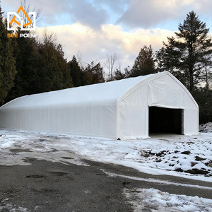 Abri de stockage/entrepôt/barn en acier et tissu PVC à double treillis, imperméable, ignifuge et résistant aux UV, 12x30m et 24x60m - Product Image 1