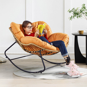 Rattan Sallanan Şezlong - Oturma Odası İçin Ev Mobilyası Minimalist Tasarım Antik Görünüm - Product Image 3