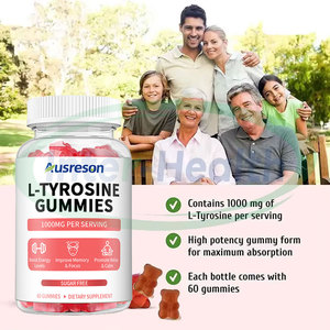 Ausreson Organic L Tyrosine Gummies Gummy Focus <span class=keywords><strong>Brain</strong></span> Health <span class=keywords><strong>Memory</strong></span> Support Suplementos L-tyrosine Gummies - Product Image 2