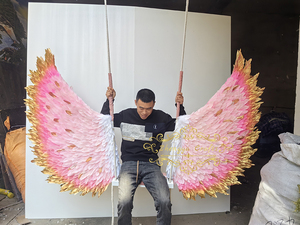 2024 nuova moda salone di bellezza rosa decorazione altalena <span class=keywords><strong>con</strong></span> <span class=keywords><strong>piume</strong></span> <span class=keywords><strong>ali</strong></span> d'angelo foto oggetti di scena <span class=keywords><strong>ali</strong></span> di <span class=keywords><strong>piume</strong></span> <span class=keywords><strong>con</strong></span> sedile - Product Image 2